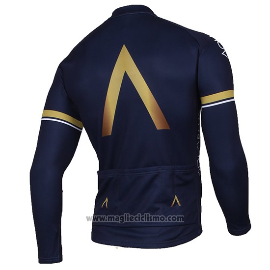 2017 Abbigliamento Ciclismo Aqua Blue Sport Nero Manica Lunga e Salopette